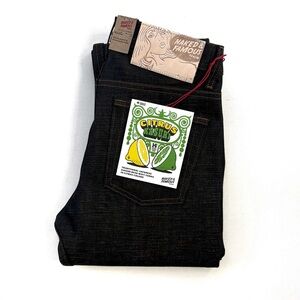 Naked & Famous Denim Citrus Kasuri Selvedge Denim Weird Guy Jeans